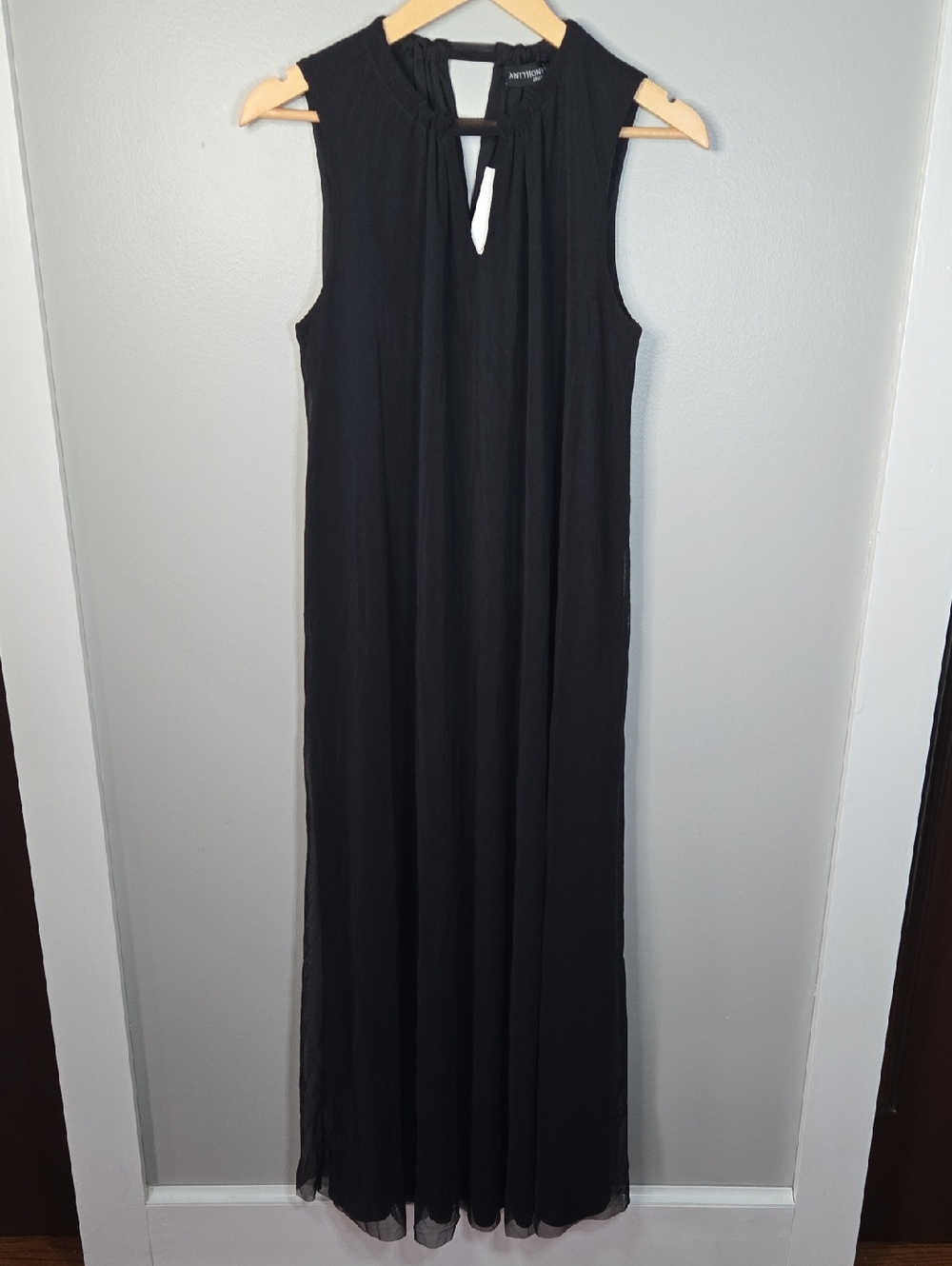 Anthony Mark Hankins Original Women's Medium Black Sleeveless Maxi Dress NEW